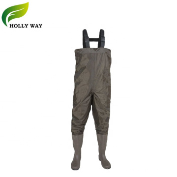 Waders de peito de nylon de pesca à prova d&#39;água marrom